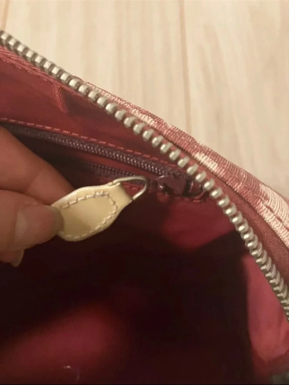 Dior Red and Cream Monogram Satchel with Number Patch